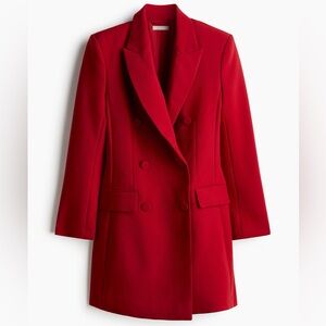 H&M Red Tuxedo Jacket Blazer Dress